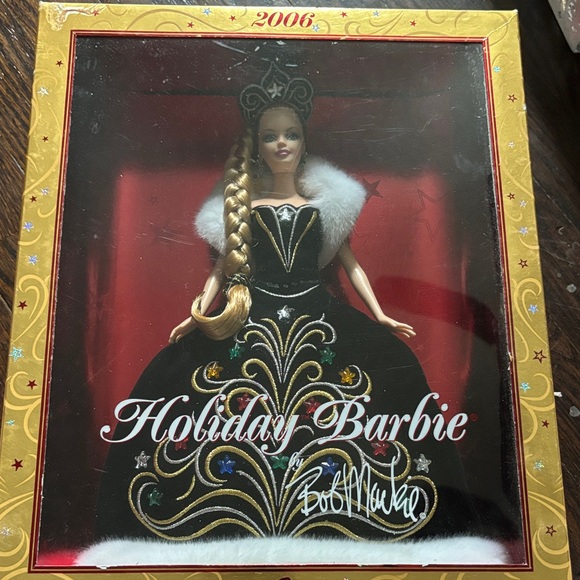 Barbie Other - Barbie Holiday Doll in Black and Gold Gown